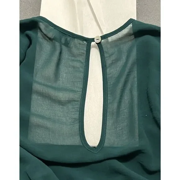 Show Me Your MuMu Emerald Color Rainey Mini Dress Size X-Small Long Sleeve - Picture 5 of 14